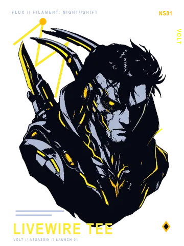 VOLT LIVEWIRE TEE: back artwork preview
