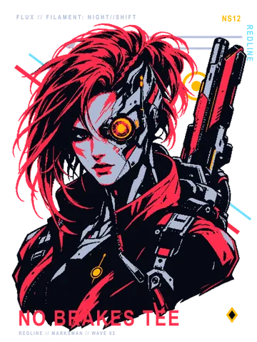 REDLINE NO BRAKES TEE: back artwork preview